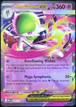 Pokemon TCG Mega Gardevoir ex 060/132 2025 Mega Evolution Double Rare Card - LP - Image 1