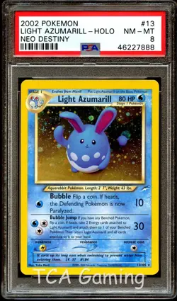 PSA 8 NM-MINT Light Azumarill 13/105 HOLO RARE Neo Destiny Pokemon Card 888 - Image 1