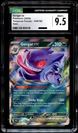 CGC 9.5 MINT+ Gengar EX 104/162 HOLO RARE Temporal Forces Pokemon Card - Image 2