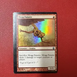 Magic The Gathering - Mogg Fanatic - MP/HP - MISCUT/MISPRINT - Rare - Brom - Image 1