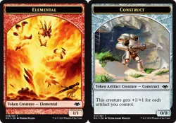 1x Construct Token (017) // Elemental Token (008) MTG Modern Horizons NM Magic R - Image 1