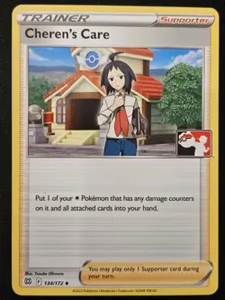Cheren's Care 134/172 Play! Prize Pack Series 3 Promo Pokemon Trading CG 2022 NM - Image 1