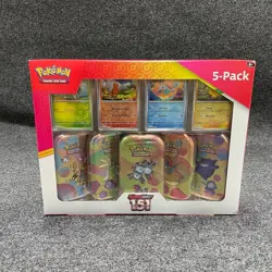 Pokemon TCG: Scarlet & Violet 151 Mini Tins 5 Pack, Sealed Box has Dents - Image 1