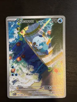 Pokemon TCG Oshawott 105/086 SV11W: White Flare Illustration Rare Holo NM - Image 1