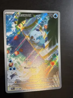 Pokemon TCG Oshawott 105/086 SV11W: White Flare Illustration Rare Holo NM - Image 3