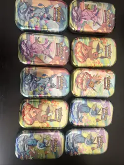 POKEMON SCARLET & VIOLET PRISMATIC EVOLUTIONS LOT OF 10 MINI TIN-NEW SEALED - Image 2