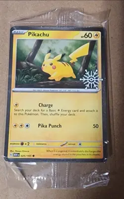 Pikachu 025/165 Pokemon Holiday Calendar 2025 Festive Stamp Snowflake SEALED - Image 1