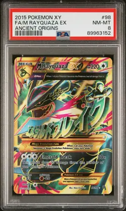 Pokemon M Rayquaza EX #98 XY Ancient Origins 2015 PSA 8 NM-MT Ultra Rare - Image 2