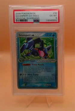 Pokemon Swampert EX Crystal Guardians Card PSA 6 98/100 - Image 1