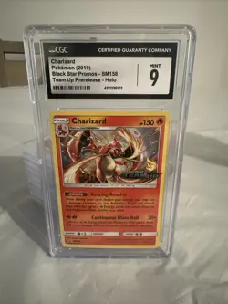 CGC 9 Mint Charizard Team Up Prerelease Holo Promo SM158 Pokemon Card - Image 1
