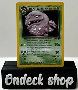 RARE - Dark Weezing - Rocket Set Holo Pokemon Card 14/82 *SWIRL* - LP - Image 1