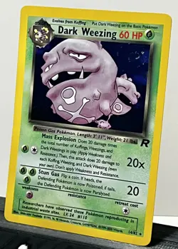 RARE - Dark Weezing - Rocket Set Holo Pokemon Card 14/82 *SWIRL* - LP - Image 2