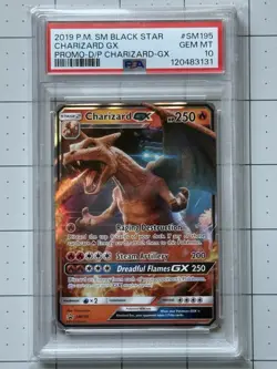2019 Pokemon Charizard GX HOLO SM195 Black Star Promo Sun & Moon - PSA 10 GEM MT - Image 1