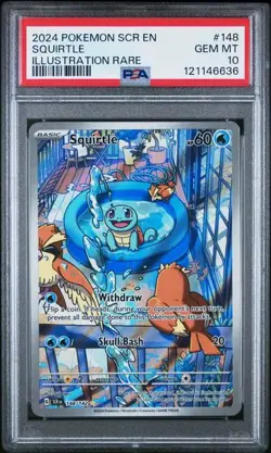2024 Pokemon Stellar Crown Squirtle Illustration Rare PSA 10 Gem Mint New Label - Image 1