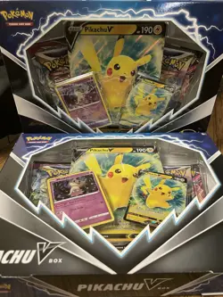 Pokemon TCG Pikachu V Box SEALED LOT OF 2 - Fusion Strike + Brilliant Stars - Image 1