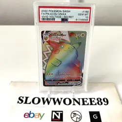 PSA Gem Mint 10 Pokemon Vivid Voltage Secret Rare Rainbow Pikachu VMAX 188/185 - Image 3