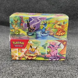 POKEMON Prismatic Evolutions Mini Tin Display, Sealed Box is Worn - Image 1