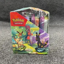 POKEMON Prismatic Evolutions Mini Tin Display, Sealed Box is Worn - Image 2