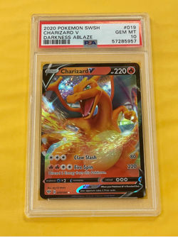 2020 Pokemon Darkness Ablaze Charizard V #019/189 PSA 10 - Image 1