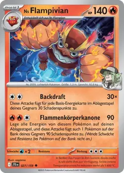 Pokemon Paradoxrift TCG Card Ns Flampivian 027/159 - Travel Companions - Image 1