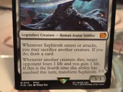 M 0115 Sephiroth, Fabled SOLDIER NM MTG Card Final Fantasy Rare Black FFVII - Image 3
