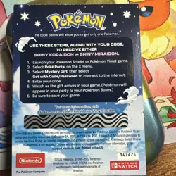 SHINY MIRAIDON/KORAIDON CODE CARD UNSCRATCHED For Pokemon Go / GameStop ! - Image 2