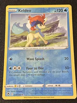 Keldeo 46/195 Reverse Holo Rare Silver Tempest Sword & Shield NM/LP Pokemon Card - Image 1