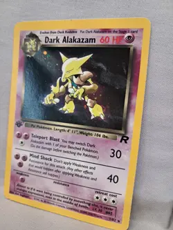 Pokemon 1999/2000 1st Edition Dark Alakazam 1/82 Team Rocket Holo Raw Card - Image 2