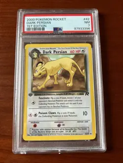 Pokemon TCG PSA 7 2000 1st Edition Team Rocket Dark Persian Vintage WOTC Card - Image 1