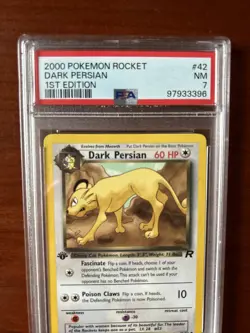Pokemon TCG PSA 7 2000 1st Edition Team Rocket Dark Persian Vintage WOTC Card - Image 2