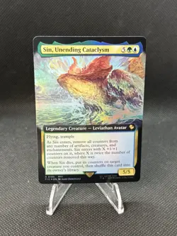 NM Foil Extended Art Sin, Unending Cataclysm, MTG, Final Fantasy, Magic, 185 - Image 1