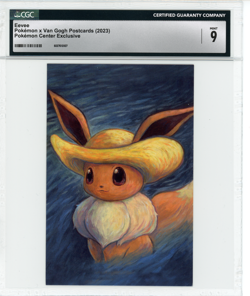 CGC 9 NM/MINT Eevee Pokemon Van Gogh Museum Exclusive Postcard - Image 1
