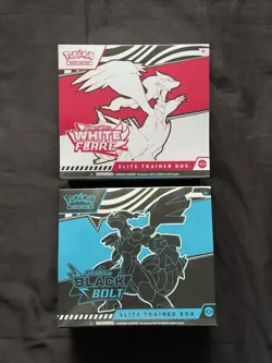 Pokemon TCG Black Bolt and White Flare Elite Trainer Box ETB Bundle Both Sealed - Image 1