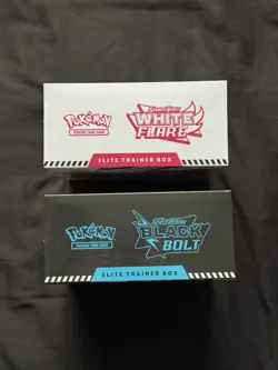 Pokemon TCG Black Bolt and White Flare Elite Trainer Box ETB Bundle Both Sealed - Image 2