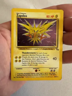 1999 Pokemon - Zapdos Holo Rare - Fossil Unlimited 15/62 - WOTC - Image 4