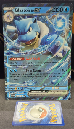 Blastoise Ex 009/165 Pokemon 151 Scarlet & Violet JUMBO Blooming Waters Promo - Image 1