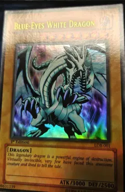 2002 Blue Eyes White Dragon LOB-001 1st ED Ultra Rare Holo YuGiOh Card English - Image 4