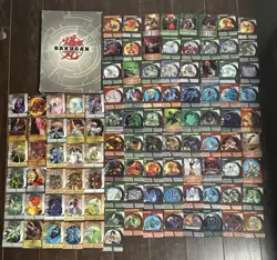 Original 2008 Bakugan 103 Cards Lot , Battle Brawlers , 30 Magnetic + Binder - Image 1