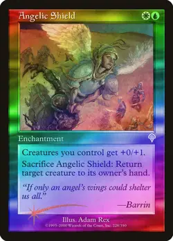 Angelic Shield FOIL Invasion HEAVILY PLD White Blue Uncommon MAGIC CARD ABUGames - Image 1