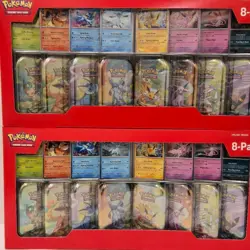LOT OF 2 Pokemon Prismatic Evolutions 8 Mini Tins With Promo Cards Costco Sets - Image 4