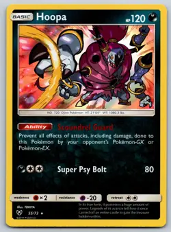 Hoopa - Shining Legends 55/73 Holo Rare Sun Moon Pokemon Card NM - Image 1