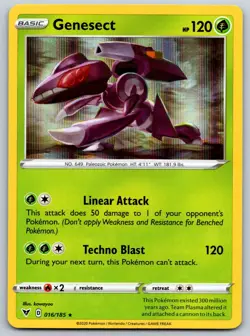Genesect - Vivid Voltage 016/185 Holo Rare Sword Shield Pokemon Card NM - Image 1