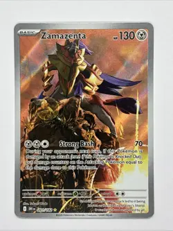 Pokemon TCG Zamazenta Illustration Rare Card 201/182 Destined Rivals Series - Image 1