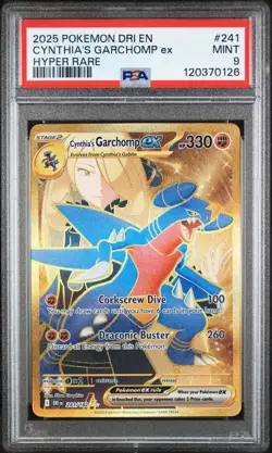 2025 POKEMON - CYNTHIA'S GARCHOMP EX - 241/182 - HYPER RARE - PSA 9 - Image 1