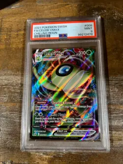 POKEMON 2021 Chilling Reign Full Art CELEBI Vmax #008 PSA 9 Mint RARE - Image 1
