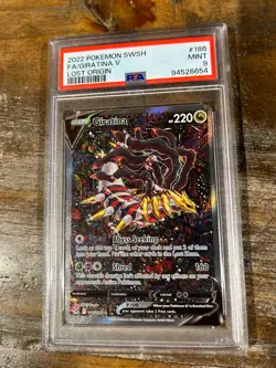 Pokemon 2022 Lost Origin Full Art GIRATINA V #186 PSA 9 Mint RARE - Image 1