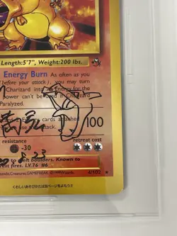 Pokemon Card PSA Auth 10 Gem MT Arita Sketch CoroCoro Jumbo Charizard 4/102 - Image 5