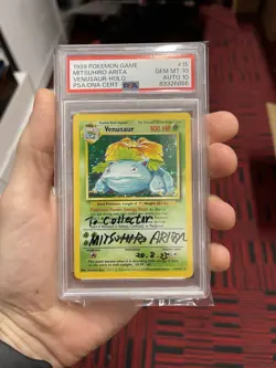 Pokemon Card PSA 10 / 10 Gem Mint Auto Arita Signed Base Set Venusaur Holo Pop 4 - Image 2