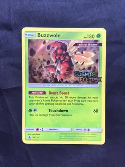 Pokemon Cards: Cosmic Eclipse Prerelease Promo: Buzzwole SM218 - Image 1