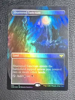 Shattered Sanctum Borderless Foil MTG VOW Crimson Vow Magic Card - Image 1